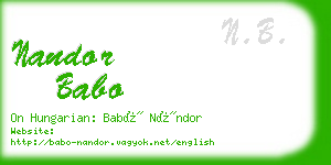 nandor babo business card